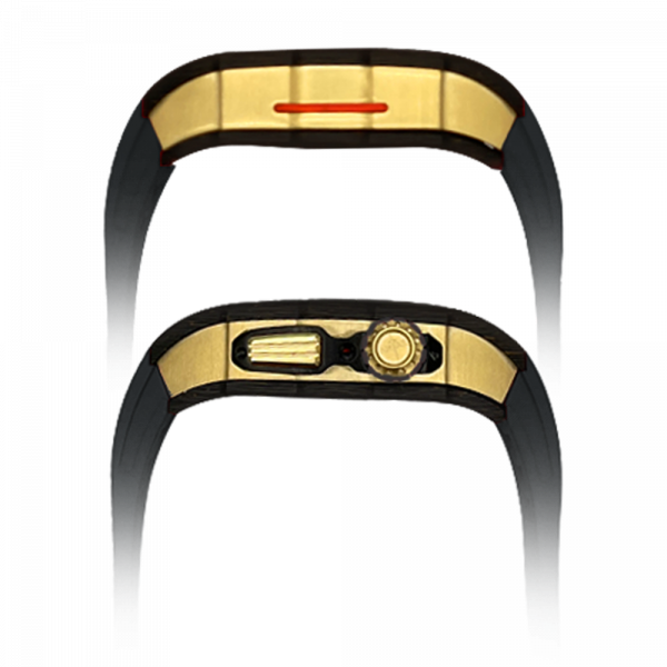 Gold carbon fiber colored case - Black Stap