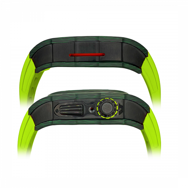 Green carbon fiber colored case - Lime Strap