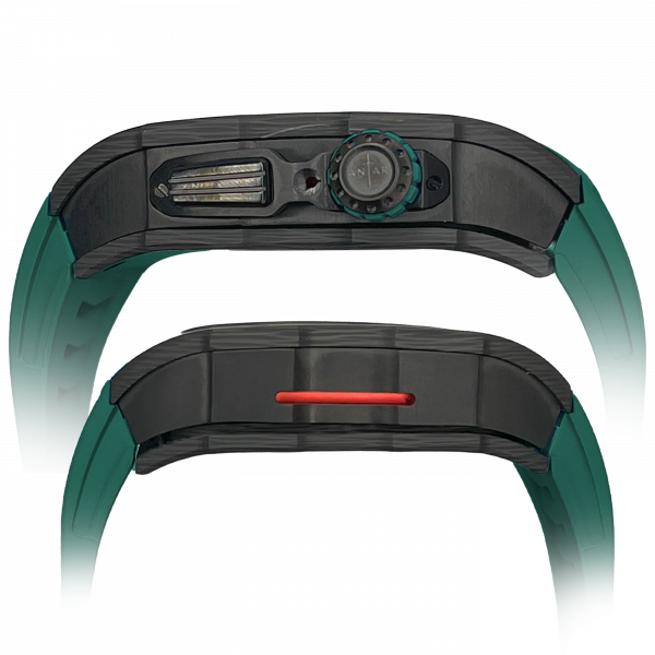carbon fiber case - Green Strap