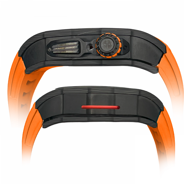 carbon fiber case - Orange Strap